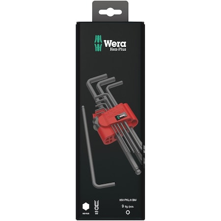 Wera 950/9 Hex-Plus 6 SB L-key set, metric, BlackLaser, 9 pieces 5073596001