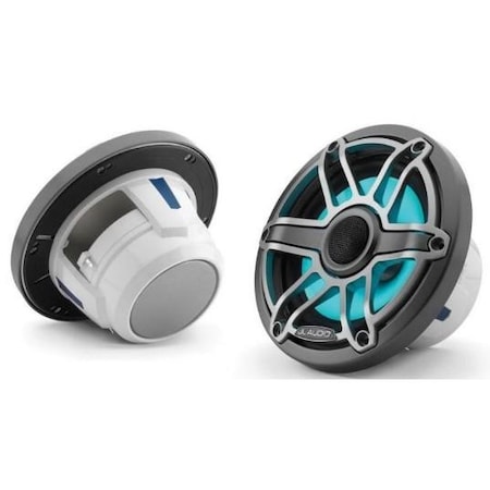 Jl Audio 6.5in Marine Speakers, Sport Grille, Gunmetal Trim, Titanium Grille, ILLUM, 2PK 93715/010-03092-00