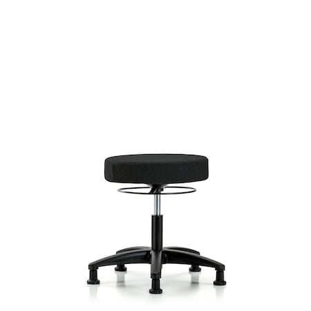 Blue Ridge Ergonomics Desk Stool, Fabric, Glides, Blk BR-FDHSO-RG-RG-F42