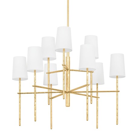 Troy Lighting River 9 Light Chandelier 36 In. Vintage Gold Leaf F8834-VGL