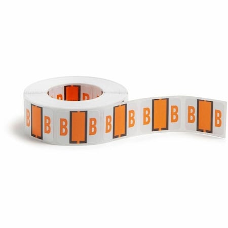 Smead A-Z COLOR-CODED END TAB FILING LABELS, B, 1 X 1.25, WHITE, 500/ROLL 67072