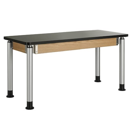 Diversified Spaces Adjustable Table, Black/Oak, 24" D P820LBBK