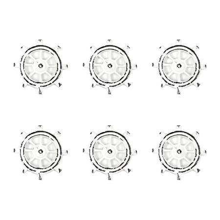 Homeroots Set of Six White Iron Drawer Pull Knobs, 6PK 635778