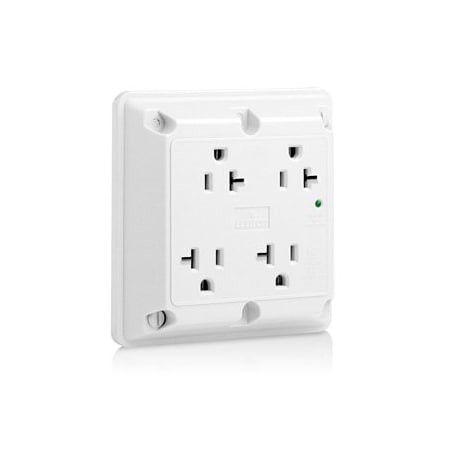 Leviton Surge Protector Four-In-1 Receptacle, 20 Amp, 125 Volt, 5-20R NEMA, White 5490-W