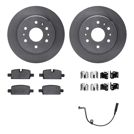 Dynamic Friction Co DFC Brake Rotor- Heavy Duty Brake Pad includes Hardware and Sensor 6422-47004