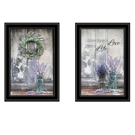 Homeroots Set Of Two Where There is Love 2 Black Framed Print Wall Art, 2PK 406067