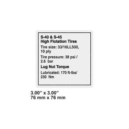 Genie REPLACEMENT DECAL, NOTICE HI FLOAT TIRES 133095GT