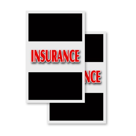 Signmission Insurance, Vinyl Decals Only 24 Inch x 36 Inch, Vinyl Decal, 2PK DSB-2436-2PACK-Insurance