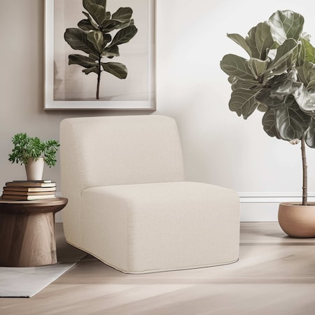 Deko Living Beige Compressed Foam Armless Sectional Sofa Chair CIF50217ACH