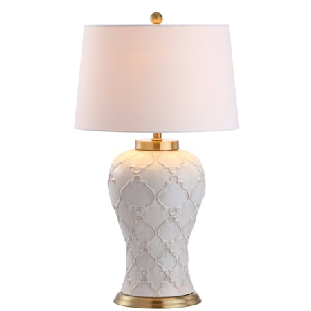 Jonathan Y Arthur 29" Ceramic LED Table Lamp, Cream JYL4024A