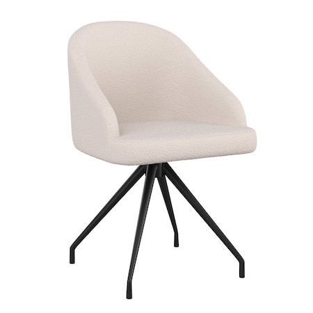 Martha Stewart Sora Upholstered Stationary Office Chair in White/Oil Rubbed Bronze CH-222119-WH-BK-MS