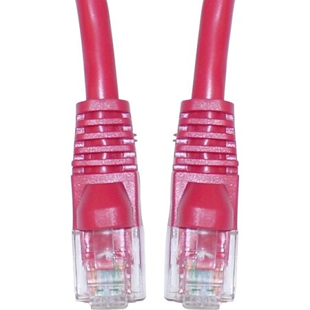 Cable Wholesale Cat6 Red Copper Ethernet Patch Cable, Snagless/Molded Boot, POE Compliant, 25 foot 10X8-07125