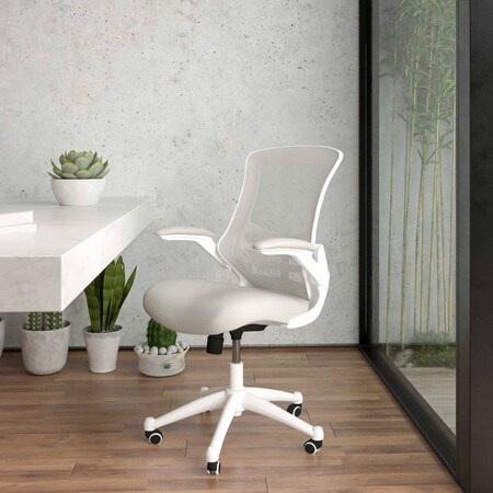 Flash Furniture Office Chair, 41 1/4 in H, White BL-X-5M-WH-GY-GG