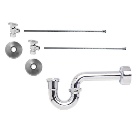 Mountain Plumbing Lavatory Kit - Brass Oval Handle 1/4 Turn Valve 1-1/4" P-Trap in Satin Chrome MT7200-NL/SC