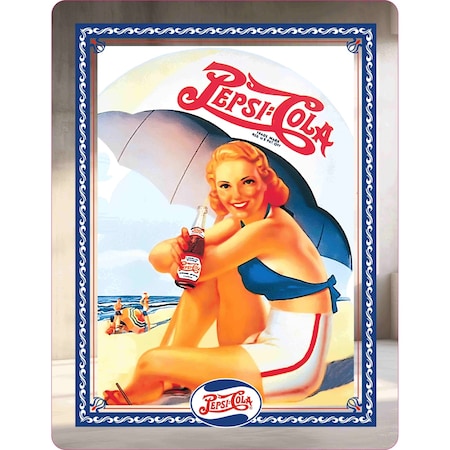 Se-Kure Luxe Pepsi Lady with Umbrella mirrored sign PGPO-Umbrella