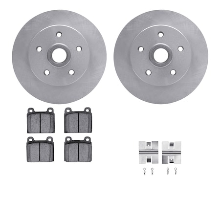 Dynamic Friction Co DFC Brake Rotor with 5000 Brake Pads and Hardware Kit 6512-74401