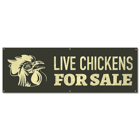 Signmission Live Chickens, 24 Inch, Banner B-72-30400