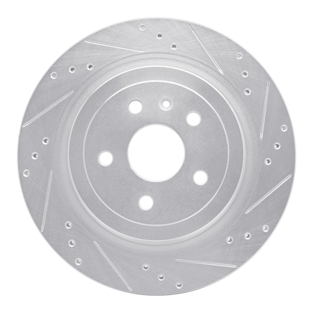 Dynamic Friction Co DFC Brake Rotor - Drilled and Slotted - Silver 631-46026R