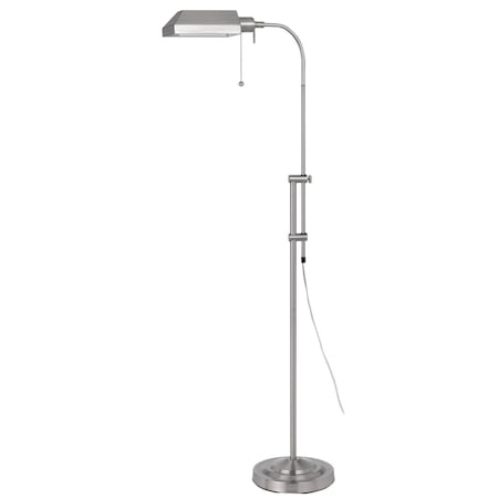 Homeroots 57" Nickel Adjustable Traditional Shaped Floor Lamp With Nickel Square Shade 526223