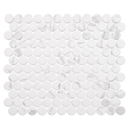 Andova Tiles Estavo Grey 3/4-in. Penny Round Stone Inspired Matte Porcelain Floor & Wall Mosaic Tile ANDESTA1249