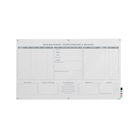 Ghent 4'H x 6'W Operation Performance Calendar Graphics Glassboard w/ Stand-Offs, Round Corners, Magnetic GRPHMYRM03Z-46