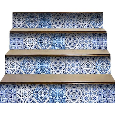 Homeroots 4" X 4" Bluebell Lina Removable Peel And Stick Tiles 400300
