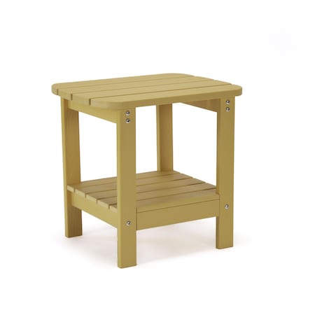 Homeroots 15" Yellow Plastic Outdoor Side Table 543741