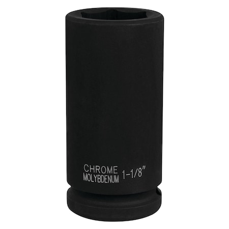 Performance Tool 3/4 in. Dr. 1-1/8 in. 6pt Deep Impact Socket, Cr-Mo, Rust Protection M742-36