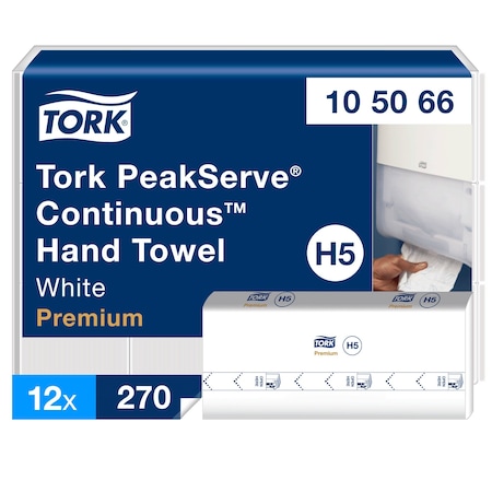 Tork Multifold Paper Towel Sheets, 1 Ply, 270 Sheets, White, 12 PK 105066