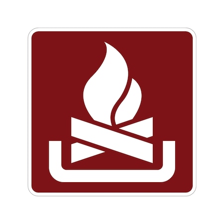 Sign Solutions Usa Campfires (Symbol), 30 in W x Square, Aluminum Sign DUS10DWT3030RS-042