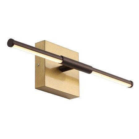 Jonathan Y McKenna 16.25" Modern Minimalist Dimmable Integrated LED Metal Wall Sconce, Oil Rubbed Bronze/Brass G JYL7039F