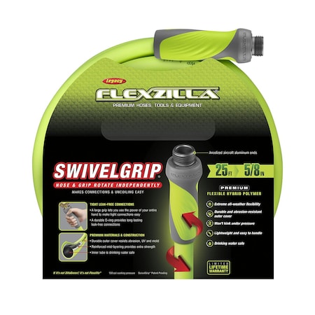Flexzilla SwivelGrip Garden Hose, 5/8" x 25 HFZG525YWS-E