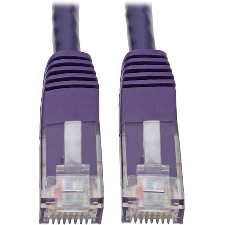 Tripp Lite Cat6 Cat5e Gigabit Molded Patch Cable RJ45 M/M 550MHz Purple 6ft N200-006-PU