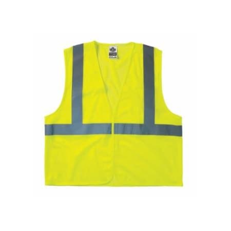 Ergodyne GloWear Safety Vest, 8210HL, Mesh, Class 2, Type R, 2 in Reflective Tape, 2 Pockets, Hook and 150-21025