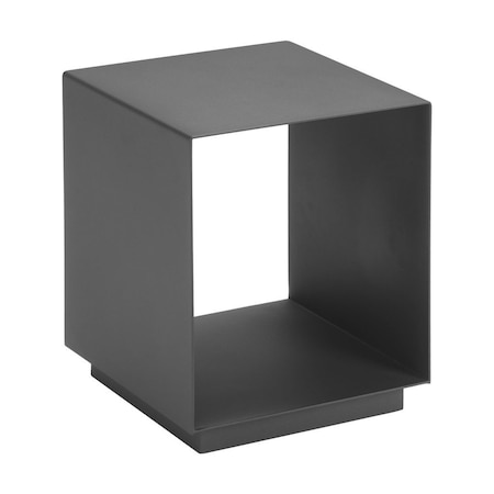 Homeroots 17" Charcoal Aluminum Square End Table With Shelf 571406