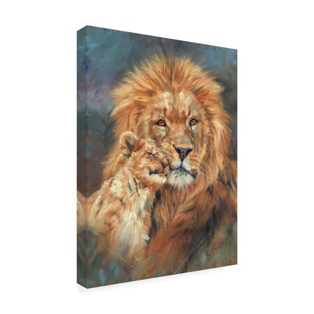 Trademark Fine Art Outdoor Canvas Art David Stribbling 'Lion Love portrait' Wall Art for Patios, or Gardens GRL01519-OC1824WR