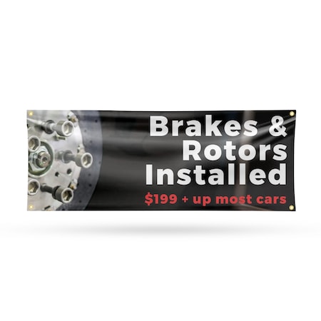 Signmission Brakes and Rotors Installed, 18 Inch x 48 Inch, Vinyl Banner B-30495