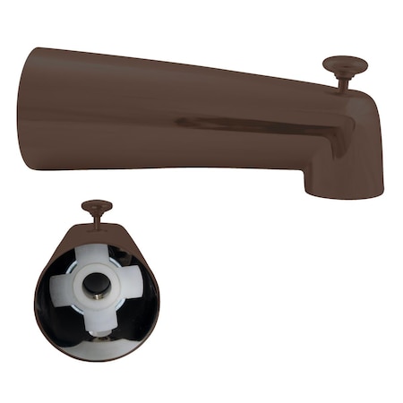 Westbrass 7 in. Diverter Tub Spout for Copper Pipe in Oil Rubbed Bronze E5074D-1F-12