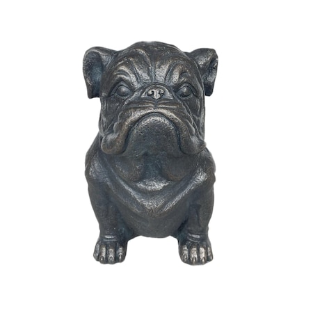 Homeroots 16in Black Polyresin Dog Outdoor Statue 523611