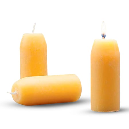 Kings County Tools Pure Beeswax Candles 3-Pack Natural Bees Wax Pillar Candles with 12 Hour Burn Time GW16A01-14