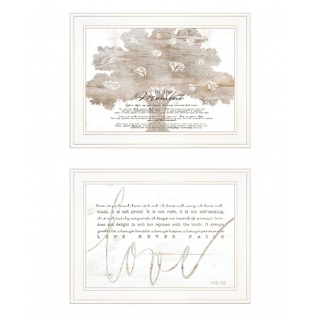 Homeroots Set Of Two Love In the Moment White Framed Print Wall Art, 2PK 407928