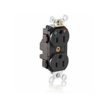 Leviton Straight Blade Receptacle, 5-15R, 15 A, 125V AC, Isolated Ground MT820-IGE