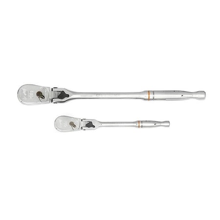 Gearwrench 2 Piece 1/4" & 3/8" Drive 90-Tooth Locking Flex Head Teardrop Ratchet Set 81274T