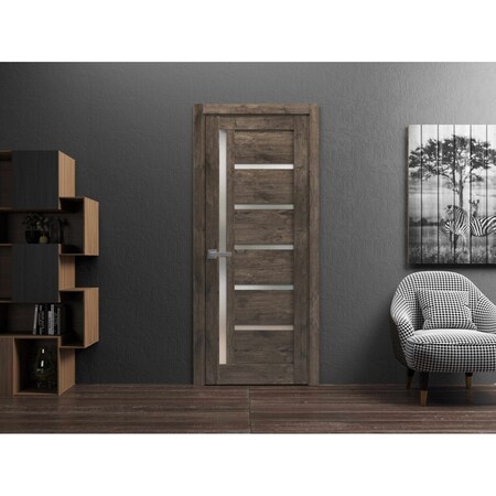 Sartodoors Solid French Door Oak Solid Core Modern Interior QUADRO4088ID-AKA-18