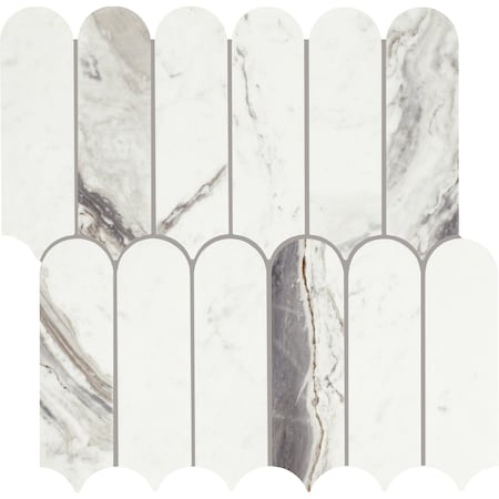 Daltile Eclessia Marble Natural Stone Elongated Fan Mosaic Polished, 9.60 SQFT Per Carton, 10PK M345ELFANMSPL