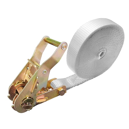 Tie 4 Safe Endless 1'' x 10ft Ratchet Tie Down Strap. WLL: 833 LBS White RT10-1510E-W-C-1