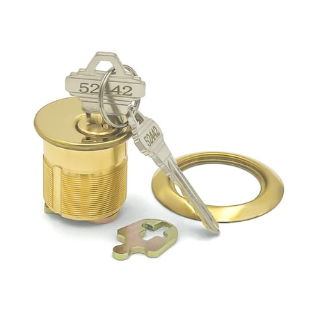 Ecs Hardware Durable Premium Mortise Cylinder, 1-1/4 in US3 Polished Brass SC1 ECSH-MC03-US3-SC1