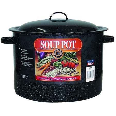 Granite Ware F6135-6 Soup Pot, 12 qt Capacity, Steel, Black 305699