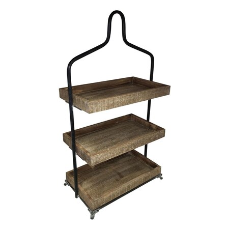 Cheungs 3-Tier Wood Top Table Storage with Metal Frame 4780