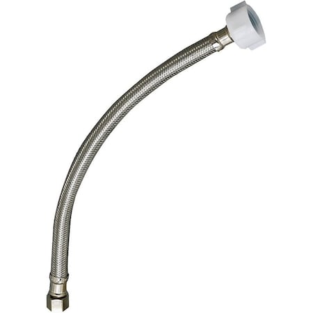 Plumb Pak EZ Series Toilet Supply Tube, 1/2 in Inlet, Compression Inlet, 7/8 in Outlet, Ballcock Outlet, 12 in L PP23812